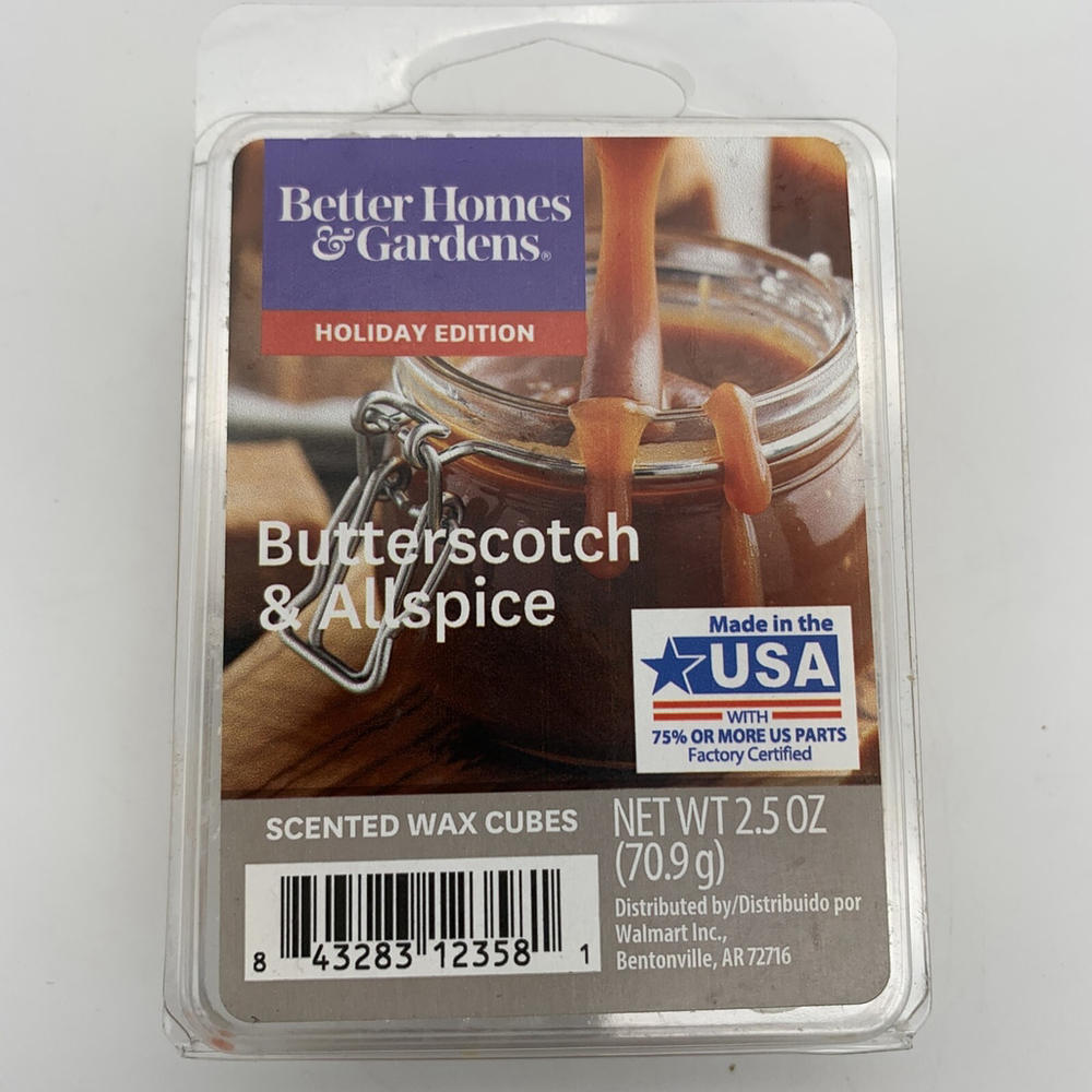 Better Homes & Gardens Wax Melts 2.5 oz Butterscotch & Allspice Holiday Edition